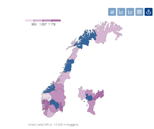 Kart over Norge
