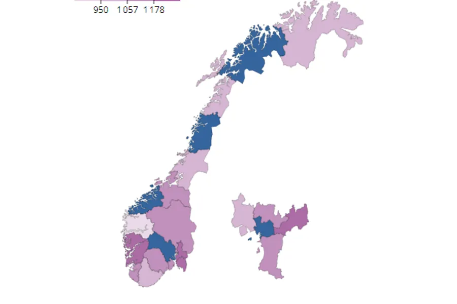 Kart over Norge