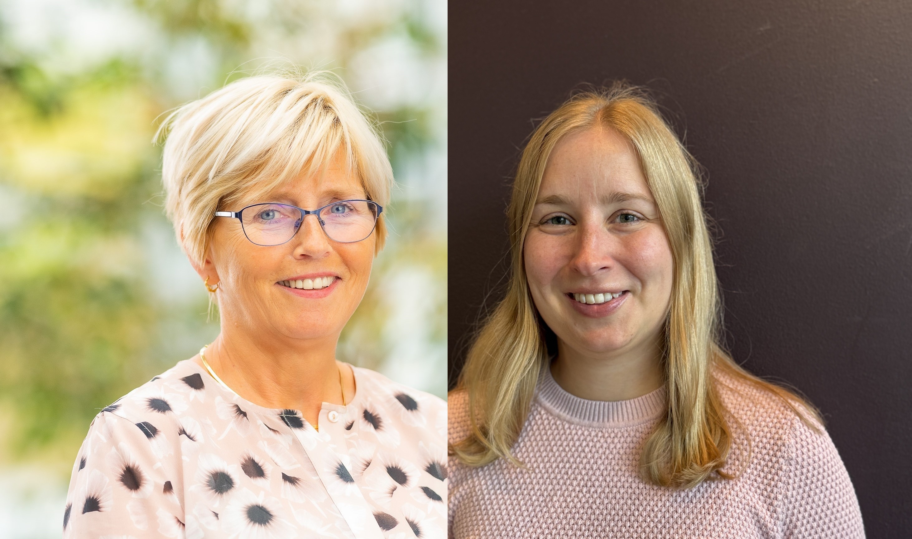 Et par kvinner som smiler